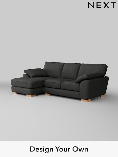 Tweedy Blend Easy Clean/Charcoal Grey Stamford Grand Relaxed Sit (H36484) | £2,125