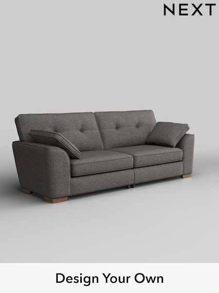 Tweedy Blend Easy Clean/Dark Grey Stamford Buttoned Back (H36488) | £1,275