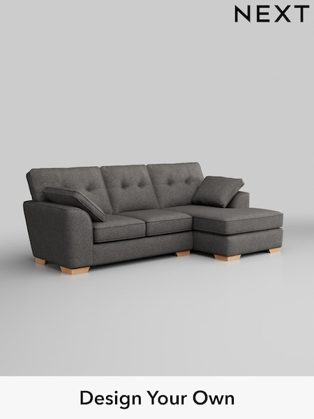 Tweedy Blend Easy Clean/Dark Grey Stamford Buttoned Back (H36488) | £1,725