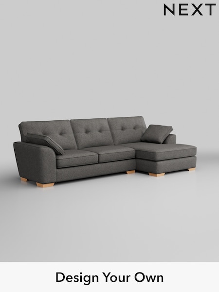 Tweedy Blend Easy Clean/Dark Grey Stamford Buttoned Back (H36488) | £1,875