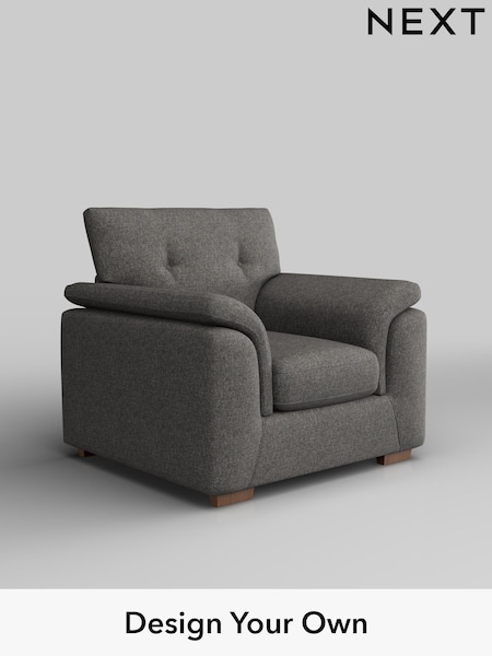 Tweedy Blend Easy Clean/Dark Grey Hayden Buttoned Back (H36507) | £650