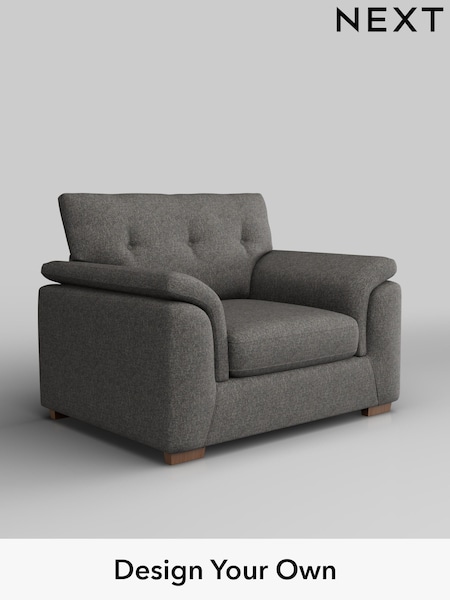 Tweedy Blend Easy Clean/Dark Grey Hayden Buttoned Back (H36507) | £750