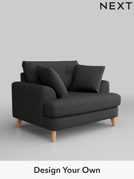 Tweedy Blend Easy Clean/Charcoal Grey Parker Buttoned Back (H36520) | £925
