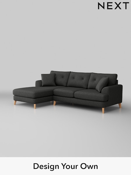 Tweedy Blend Easy Clean/Charcoal Grey Parker Buttoned Back (H36520) | £2,099