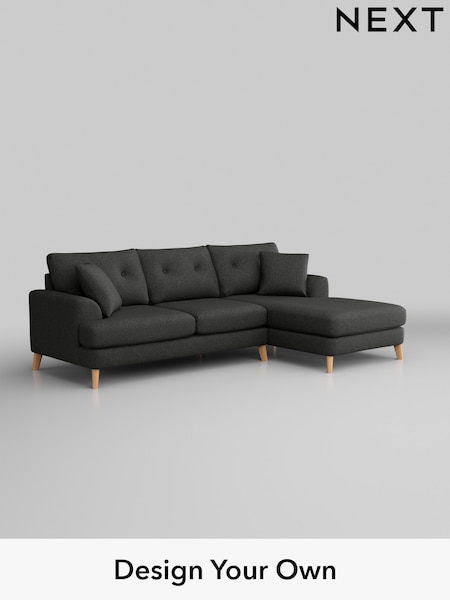 Tweedy Blend Easy Clean/Charcoal Grey Parker Buttoned Back (H36520) | £2,099