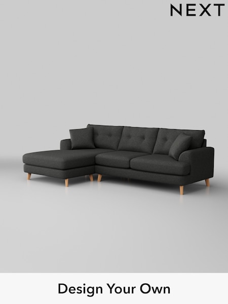 Tweedy Blend Easy Clean/Charcoal Grey Parker Buttoned Back (H36520) | £2,199