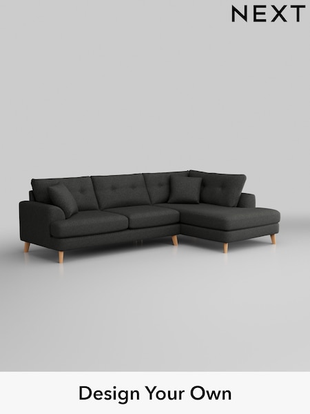 Tweedy Blend Easy Clean/Charcoal Grey Parker Buttoned Back (H36520) | £2,275
