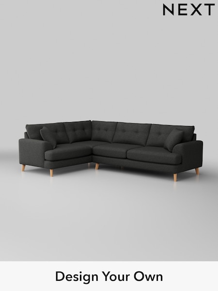 Tweedy Blend Easy Clean/Charcoal Grey Parker Buttoned Back (H36520) | £2,325