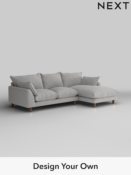 Chunky Chenille/Light Grey Noa Deep Relaxed Sit (H36648) | £1,875