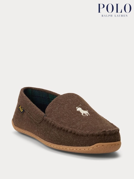 Polo Ralph Lauren Brown Brenan PP Wool Slippers (H36715) | £90