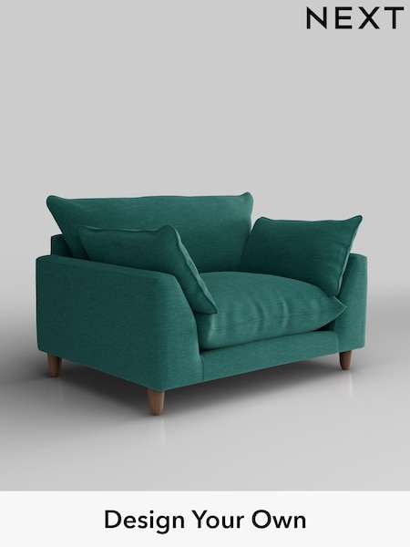 Fine Chenille Easy Clean/Dark Juniper Green Noa Deep Relaxed Sit (H36805) | £975