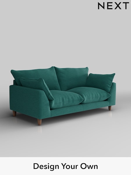 Fine Chenille Easy Clean/Dark Juniper Green Noa Deep Relaxed Sit (H36805) | £1,175