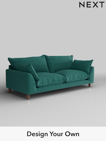 Fine Chenille Easy Clean/Dark Juniper Green Noa Deep Relaxed Sit (H36805) | £1,275