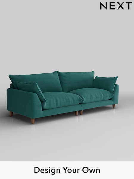Fine Chenille Easy Clean/Dark Juniper Green Noa Deep Relaxed Sit (H36805) | £1,375