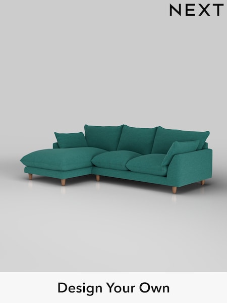 Fine Chenille Easy Clean/Dark Juniper Green Noa Deep Relaxed Sit (H36805) | £1,875