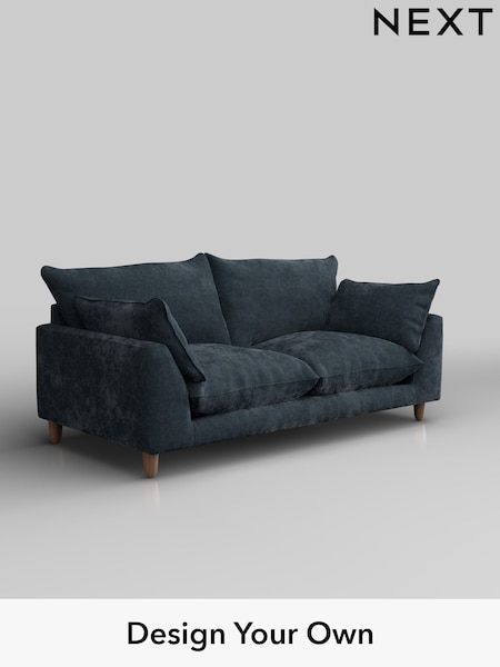 Distressed Velour/Midnight Blue Noa Deep Relaxed Sit (H36807) | £1,175