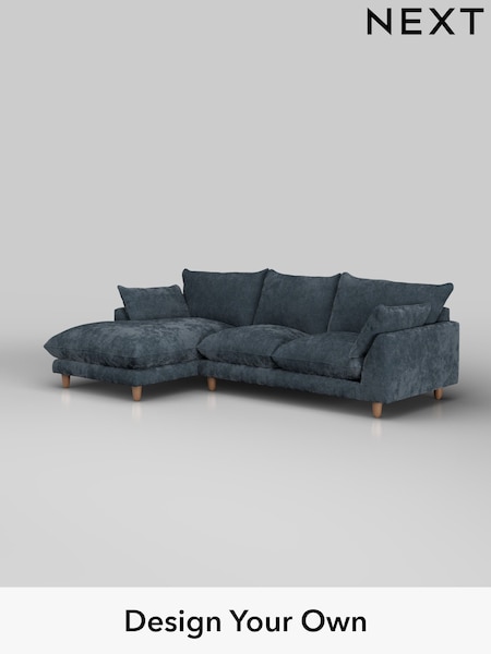 Distressed Velour/Midnight Blue Noa Deep Relaxed Sit (H36807) | £1,875