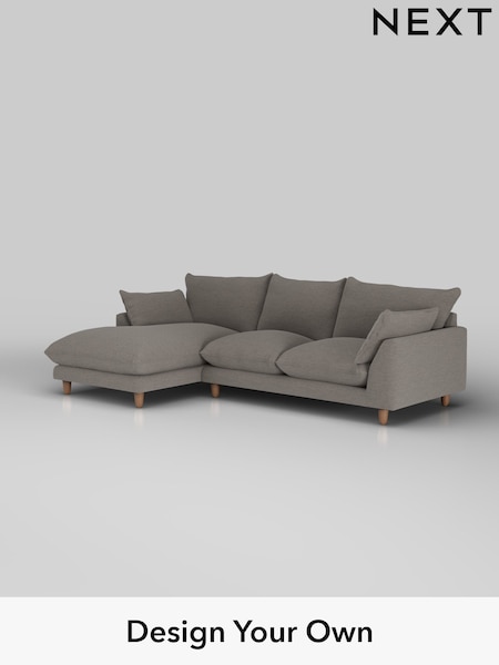 Fine Chenille Easy Clean/Dark Smoke Grey Noa Deep Relaxed Sit (H36813) | £1,875