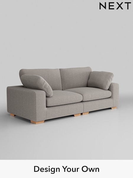 Fine Chenille Easy Clean/Light Steel Grey N Premium The Snuggle Grand (H36826) | £1,899