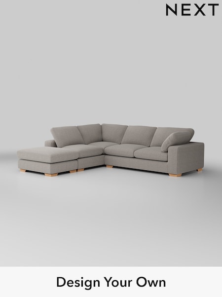Fine Chenille Easy Clean/Light Steel Grey N Premium The Snuggle Grand (H36826) | £3,499