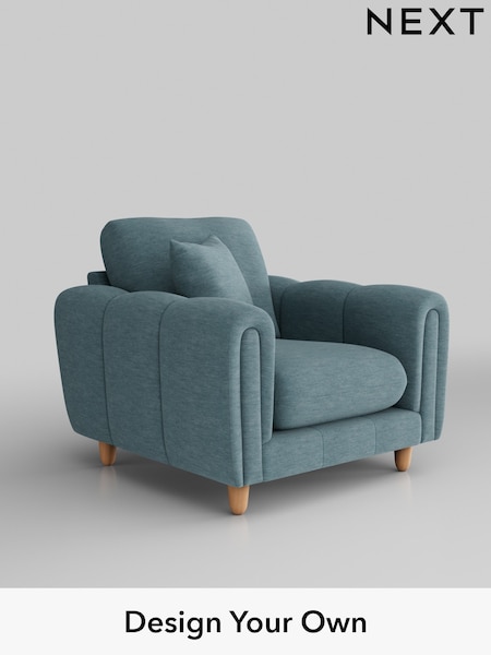 Fine Chenille Easy Clean/Mid Blue Odella (H36832) | £875
