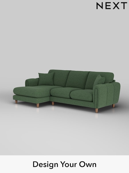 Fine Chenille Easy Clean/Mid Khaki Green Odella (H36840) | £1,950