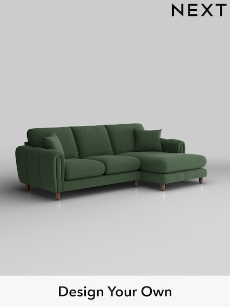 Fine Chenille Easy Clean/Mid Khaki Green Odella (H36840) | £1,950