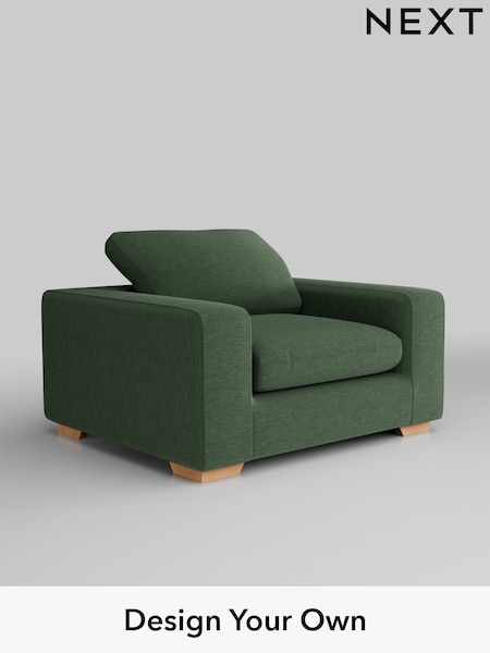 Fine Chenille Easy Clean/Mid Khaki Green N Premium The Snuggle Grand (H36848) | £1,399