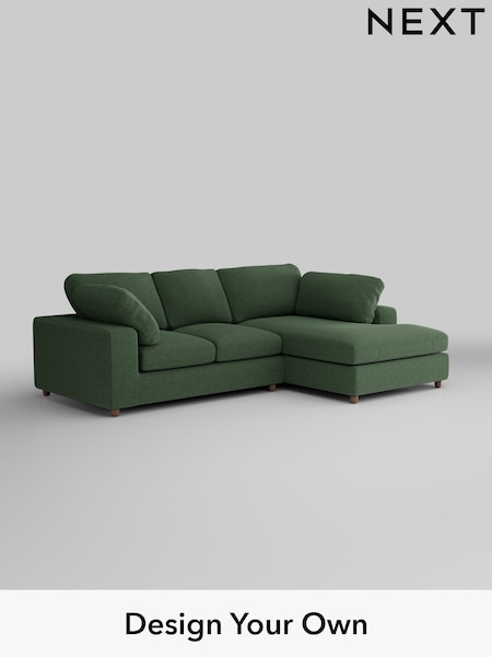 Fine Chenille Easy Clean/Mid Khaki Green N Premium The Snuggle Grand (H36848) | £2,650