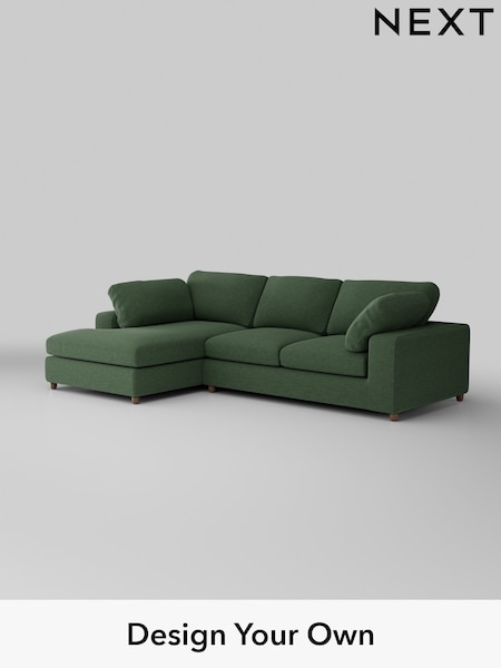 Fine Chenille Easy Clean/Mid Khaki Green N Premium The Snuggle Grand (H36848) | £2,750