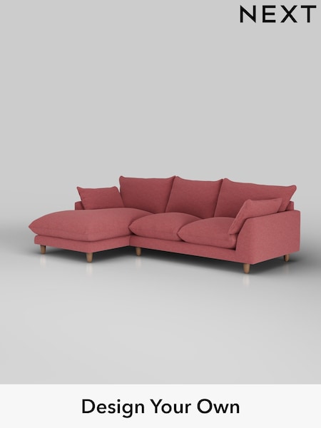 Fine Chenille Easy Clean/Mid Pink Noa Deep Relaxed Sit (H36849) | £1,875