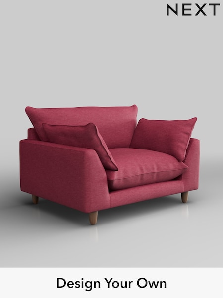 Fine Chenille Easy Clean/Mid Raspberry Pink Noa Deep Relaxed Sit (H36851) | £975