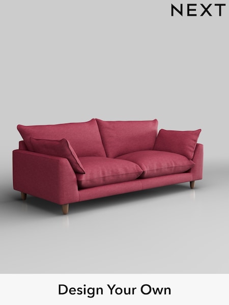 Fine Chenille Easy Clean/Mid Raspberry Pink Noa Deep Relaxed Sit (H36851) | £1,275