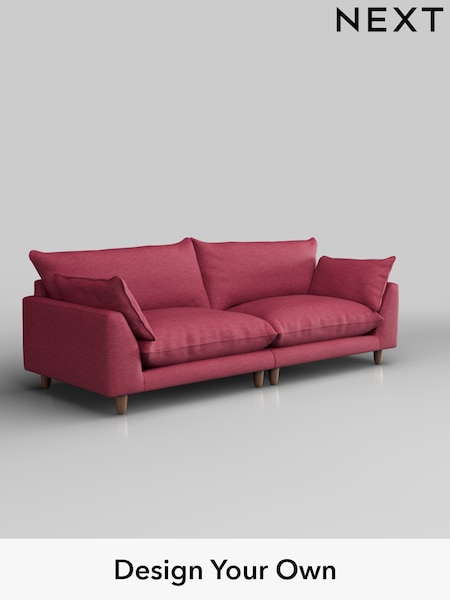 Fine Chenille Easy Clean/Mid Raspberry Pink Noa Deep Relaxed Sit (H36851) | £1,375