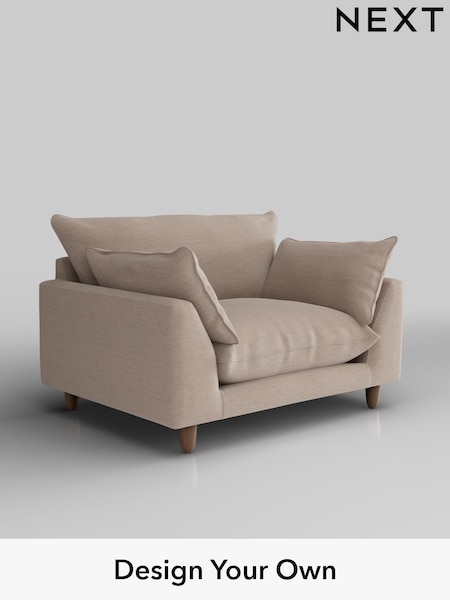Fine Chenille Easy Clean/Mid Taupe Brown Noa Deep Relaxed Sit (H36857) | £975