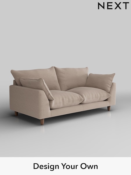 Fine Chenille Easy Clean/Mid Taupe Brown Noa Deep Relaxed Sit (H36857) | £1,175