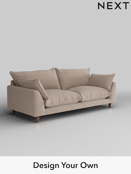 Fine Chenille Easy Clean/Mid Taupe Brown Noa Deep Relaxed Sit (H36857) | £1,275