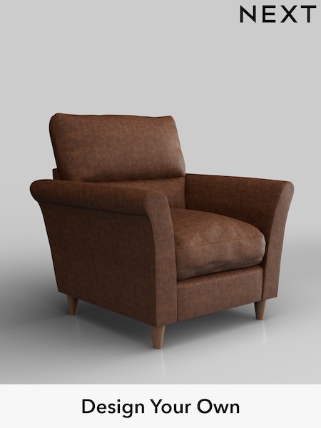 Monza Faux Leather Easy Clean/Chestnut Brown Hartley Highback Relaxed Sit (H36866) | £875