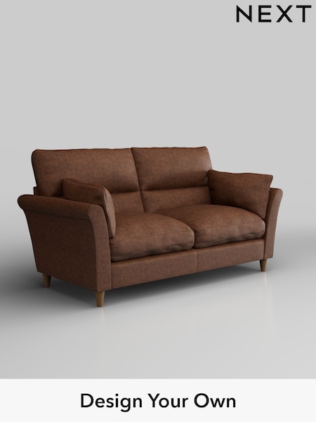 Monza Faux Leather Easy Clean/Chestnut Brown Hartley Highback Relaxed Sit (H36866) | £1,325