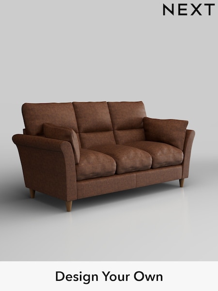 Monza Faux Leather Easy Clean/Chestnut Brown Hartley Highback Relaxed Sit (H36866) | £1,325