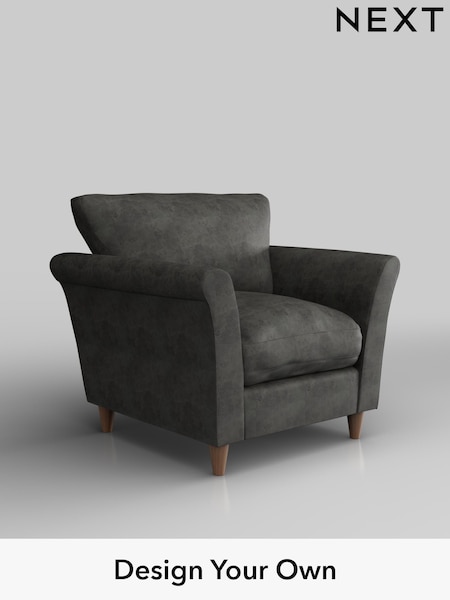 Monza Faux Leather Easy Clean/Dark Grey Hartley Relaxed Sit (H36872) | £825