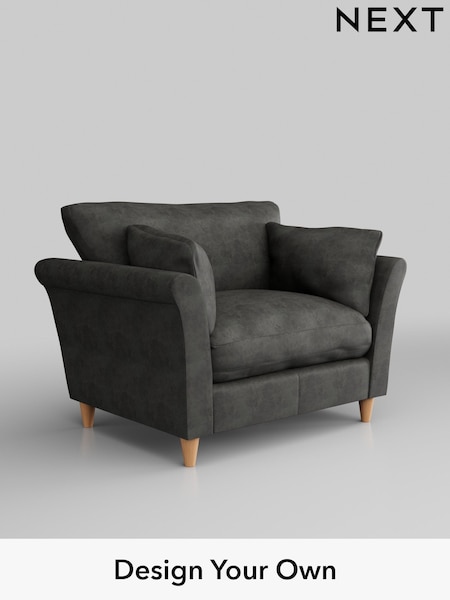 Monza Faux Leather Easy Clean/Dark Grey Hartley Relaxed Sit (H36872) | £925