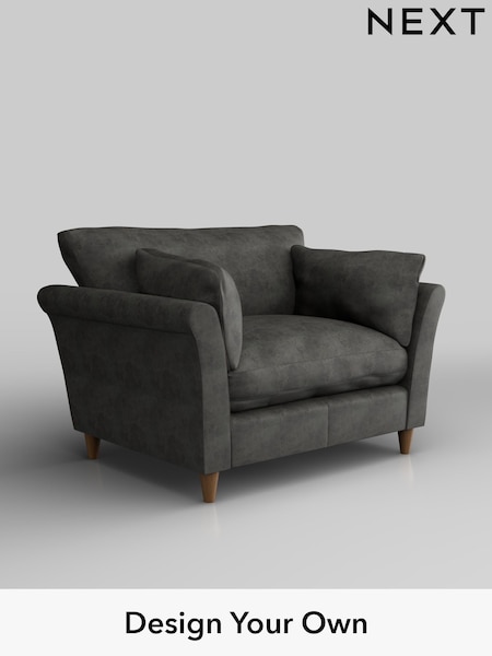 Monza Faux Leather Easy Clean/Dark Grey Hartley Relaxed Sit (H36872) | £1,025