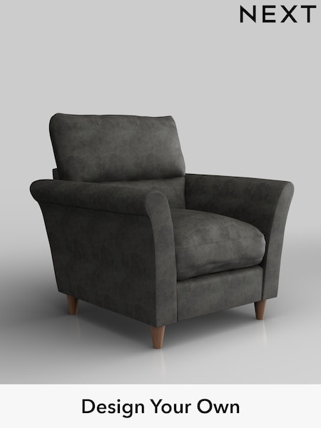 Monza Faux Leather Easy Clean/Dark Grey Hartley Highback Relaxed Sit (H36873) | £875