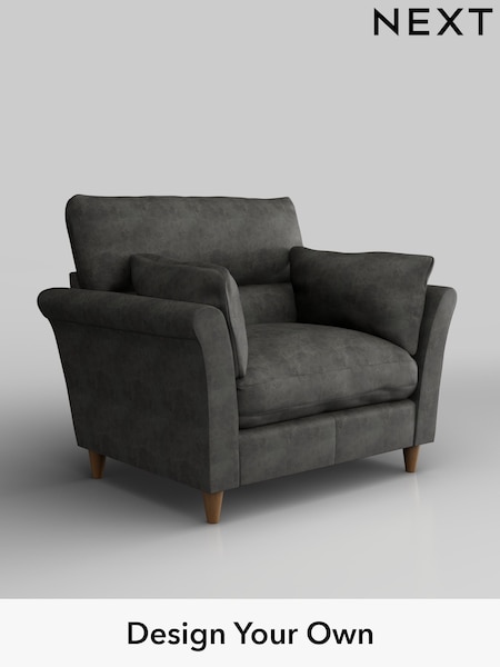 Monza Faux Leather Easy Clean/Dark Grey Hartley Highback Relaxed Sit (H36873) | £975