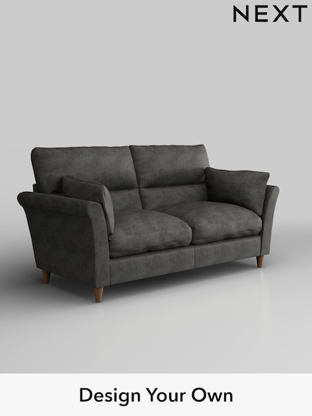 Monza Faux Leather Easy Clean/Dark Grey Hartley Highback Relaxed Sit (H36873) | £1,325