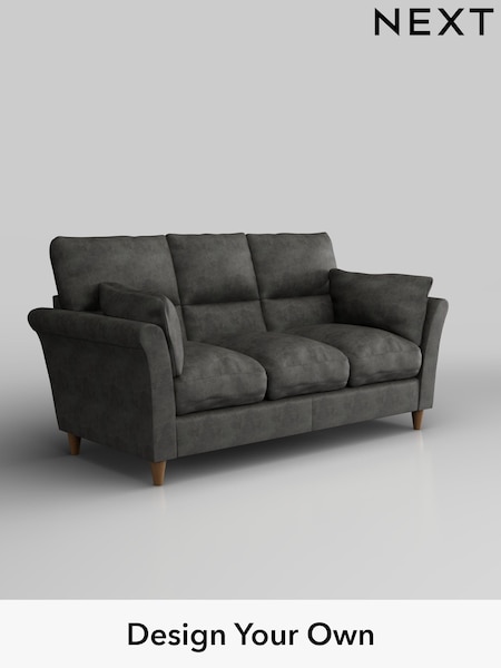 Monza Faux Leather Easy Clean/Dark Grey Hartley Highback Relaxed Sit (H36873) | £1,325