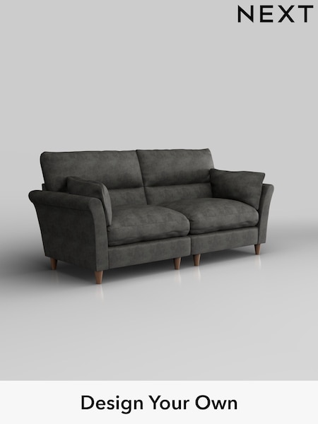 Monza Faux Leather Easy Clean/Dark Grey Hartley Highback Relaxed Sit (H36873) | £1,425