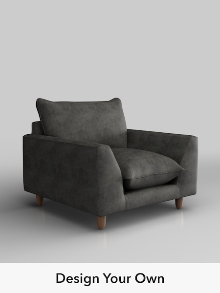 Monza Faux Leather Easy Clean/Dark Grey Noa Deep Relaxed Sit (H36878) | £875