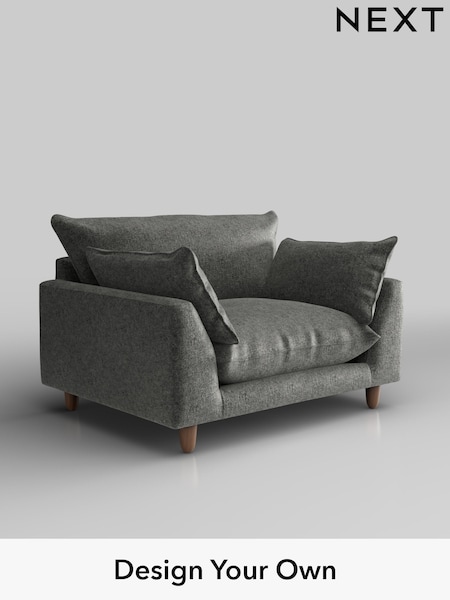 Plush Chenille/Dark Grey Noa Deep Relaxed Sit (H36881) | £975
